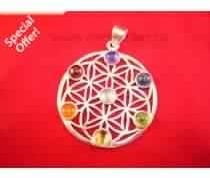 CHAKRA FLOWER OF LIFE 925 SILVER PENDANT