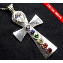 CROSS CHAKRA METAL PENDANT