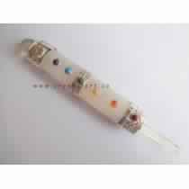 ROSE QUARTZ FACETED METAL CHAKRA HEALING STICK