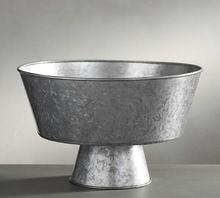Round Galvanized Tub For Food And Fruits Holder