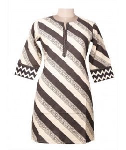 WOMANS STRIED PRINT KURTI