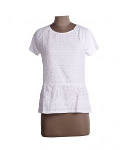 WOMEN WHITE EMBROIDERED TOP
