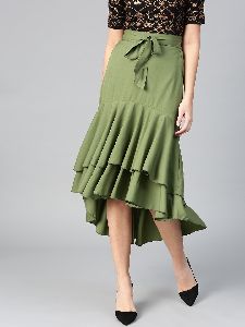 Ladies Green Short Skirt