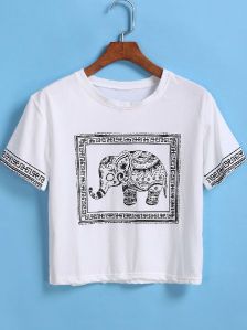 Ladies Printed Round Neck T-Shirts