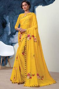 Indian Embroidery Print Sarees