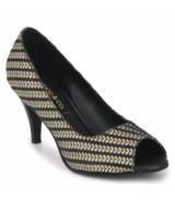 Black Brocade Peeptoe Heel