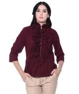 Maroon Ruffle Top