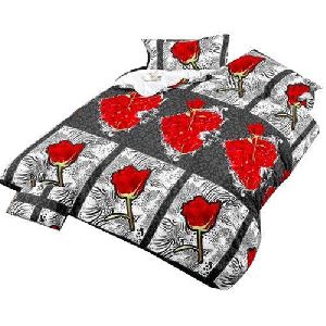 3D Heart Print Micro Fiber Bed Sheet