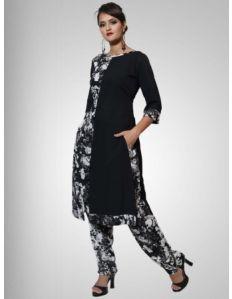 DESIGNER COTTON BLACK AND WHITE PRINTED KURTIS DESIGNER PANTS