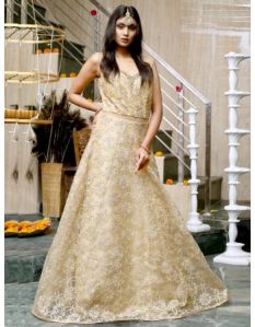 Off White Floor Length Party Wear Gown