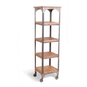 mango wood book display rack