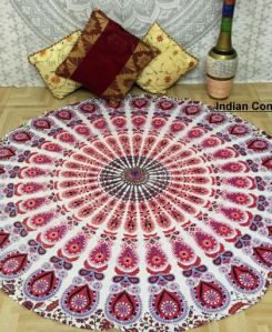 COTTON HIPPIE TAPESTRY ROUND BEACH TOWEL