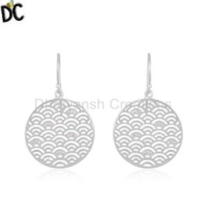 Fine Sterling Plain Silver Designer Earring