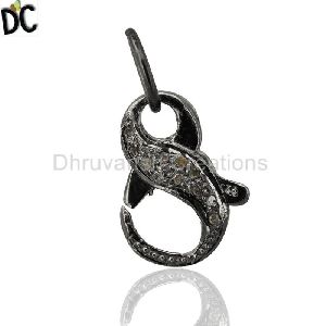 Lobster Clasp Diamond Pave Pendant