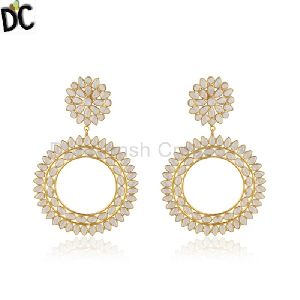 Silver Gold Plated Designer Cz Indian Earring