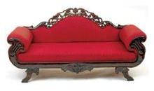 Red color traditional sofa