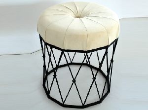 White Color Fabric Cylindrical Fabric Seat