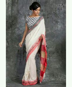 Embroidered Soft Cotton Silk Saree