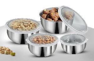 4 Pc Storage Set with See Thorugh Lids