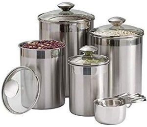 Canisters with Glass Covers