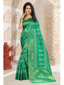 Indian Designer Kanjivaram Art Silk Saree With Free Blouse