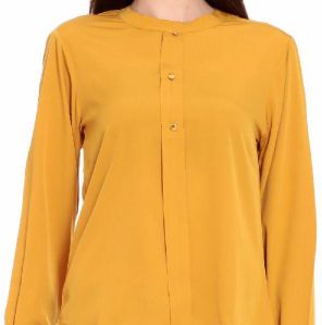 Mustard Front Button Top