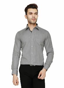 Shirts Cotton Blend Formal Wear Slim Fit Basic Collar Full Sleeve