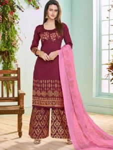 Cotton Silk Palazzo Suits