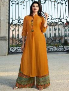 Rayon Fancy Kurtis With Palazzo