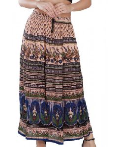 BOHEMIAN STYLE MID WAISTED PRINT SKIRT