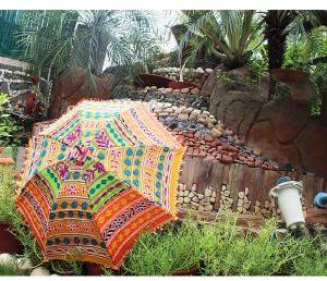 Rajasthani Sun Cotton Banjara Mirror Work Umbrellas Fashion Umbrellas