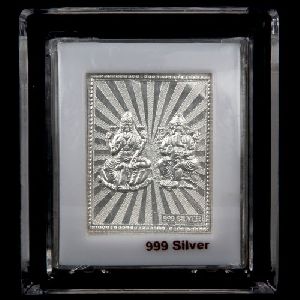 999 Silver Lakshmi Ganesh Frame