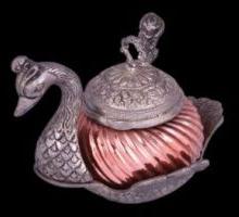 German Silver Duck Shaped Mukhwas Box