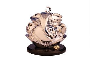 Chaand Ganesha Glossy Silver Statue