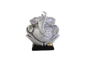 Chaand Ganesha Textured Silver Statue