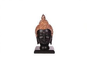 Gautam Buddha Head Glossy Rosegold Matte Black Statue