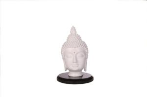 Gautam Buddha Head Matte White Statue