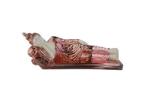 Gautam Buddha Relaxing Glossy Rosegold Pink Statue
