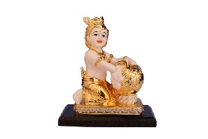 Maakhan Chor Glossy Gold Beige Statue