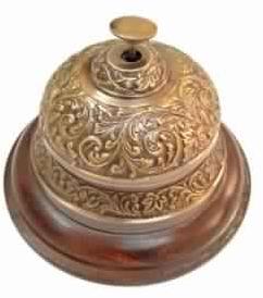 hotel service desk bell made from brass and wood