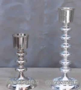 silver plated candle stands