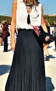 Black Pleated High Waisted Skirt