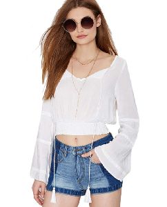 White Cropped Top