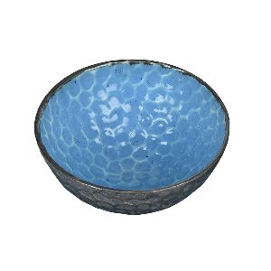 Hammered Blue Snack Bowls