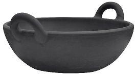 Handcrafted Natural Clay Black Indian Wok