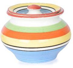 Handpainted Stripes Handi with Lid-1Ltr