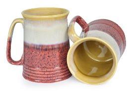 Red Ceramic Studio Pottery Beer Mug