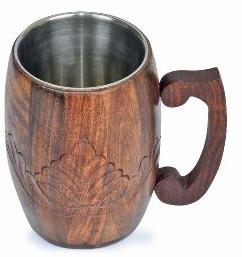 Sheeham Wood Mug with Steel Interior