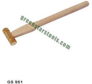 JEWELERS BRASS HAMMER WITH WOODEN HANDLE