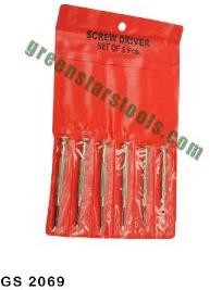 SCREW DRIVER SET OF 6 IN PLASTIC POUCH